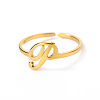 Adjustable 201 Stainless Steel Letter Open Cuff Rings for Women FS-WG61269-16-1