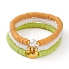 3Pcs 3 Styles Polymer Clay Heishi Beads Stretch Bracelets Sets BJEW-JB05920-1
