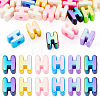 20Pcs UV Plating Opaque Acrylic European Beads OACR-TADJ0001-16H-1