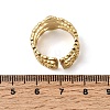 Brass Enamel Evil Eye Open Cuff Rings for Women RJEW-L339-01G-01-5