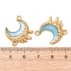 304 Stainless Steel Enamel Crescent Moon Links Connector Charms STAS-D263-14B-G-3