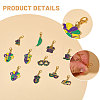 15Pcs Carnival Alloy Enamel Pendant Decorations HJEW-CA00095-4