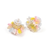 Flower Glass Plastic Stud Earrings FS-WG119A6-03-6
