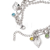 Leaf 304 Stainless Steel Figaro & Ball Chains Double Layers Bracelets BJEW-JB13177-02-5