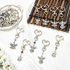 15Pcs 15 Styles Alloy & Glass Pendant Decorations HJEW-YW00508-4