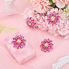 4Pcs Alloy & Glass & Rhinestone Shank Buttons BUTT-FG0001-63C-4