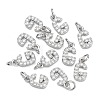 SHEGRACE Brass Micro Pave Clear Cubic Zirconia Pendants XGRQ29396-394P-G-1
