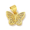 Rack Plating Brass Micro Pave Cubic Zirconia Pendants KK-C074-02G-03-1