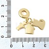 Brass Blue and Red Enamel European Dangle Charms KK-Z150-05G-3