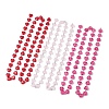 3Pcs 3 Colors Iron Glass Handmade Heart Link Chains AJEW-JB01447-2
