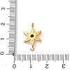 304 Stainless Steel Pave Cubic Zirconia Flower Links Connector Charms STAS-T026-03C-02G-3