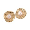 Iron & Plastic Pearl Cuff Bangles & Cuff Rings & Stud Earrings FS-WG5781C-01-5