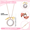 3Pcs Alloy Crystal Rhinestone Wing Paw Print and Glass Magnetic Flat Round Locket Pendant Ball Chain Necklaces for Women NJEW-DR00041-2