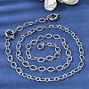 6MM 201 Stainless Steel Textured Horse Eye Link Chain Necklaces for Unisex NJEW-K302-19P-3