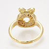 Brass Cubic Zirconia Pendants & Stud Earrings & Adjustable Rings Jewelry Sets SJEW-S043-15-3