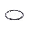 Bohemian Natural Labradorite & Platinum Synthetic Non-magnetic Hematite Beaded Stretch Bracelets for Women Men NY1304-3-1