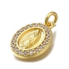 Brass Micro Pave Clear Cubic Zirconia Pendants ZIRC-I070-083G-2