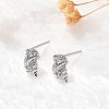 Conch Shape Brass Micro Pave Cubic Zirconia Ear Studs EJEW-D304-32P-5