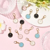 12Pcs 4 Style Alloy Enamel Clock Pendant Decorations HJEW-YW00259-4