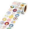6 Rolls 3 Style Flat Round Easter Theme Pattern Tag Stickers DIY-LS0003-56-2