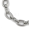 Anti-Tarnish 304 Stainless Steel Oval Link Chain Anklets AJEW-A057-05P-2