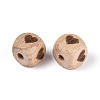 Engraved Beech Wood Beads WOOD-N022-06B-2