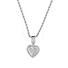 Brass Micro Pave Clear Cubic Zirconia Heart Pendant Rope Chain Necklaces for Women FS-WG43ED0-03-1