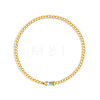 Birthstone 304 Stainless Steel Pave Cubic Zirconia Link Bracelets FS-WG4804B-04-1