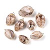 Electroplate Natural Shell Pendants SSHEL-N042-06-1