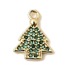 Christmas Brass Micro Pave Cubic Zirconia Charms KK-L258-04G-C01-1