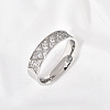 304 Stainless Steel with Clear Cubic Zirconia Finger Rings FS-WG2FC1C-06-1