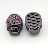 Fashionable Brass Micro Pave Cubic Zirconia Skull Hollow Beads ZIRC-L007-07B-1