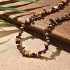 Natural Mookaite Chip Beaded Necklaces for Men Women NJEW-G159-01K-2