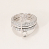 Brass Micro Pave Cubic Zirconia Finger Rings FA7520-2-1