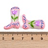 Boot Baking Paint Glass Enamel  Beads LAMP-C020-02F-4