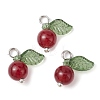 Natural Dyed White Jade Fruit Charms PALLOY-JF02431-04-1