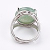 Adjustable Natural Green Aventurine Finger Rings X-RJEW-F075-01K-3