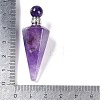 Natural Amethyst Faceted Cone Openable Perfume Bottle Big Pendants G-L524-18P-10-4