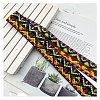 Ethnic Style Embroidery Rhombus Polyester Ribbons PW-WG83240-14-1