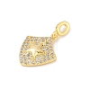 Brass Micro Pave Clear Cubic Zirconia Pendants KK-R213-16G-01-2