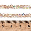 Electroplate Transparent Glass Beads Strands EGLA-K015-18J-4