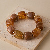 Acrylic Imitation Gemstone Cube Beaded Stretch Bracelets for Women WG6944A-03-1