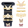 Unicraftale 6Pcs 6 Style Zinc Alloy with Rhinestone Watch Loops Accesssories FIND-UN0003-38-1