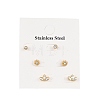 3 Pairs Valentine's Day 304 Stainless Steel & Crystal Rhinestone Stud Earrings for Women EJEW-G470-01G-2