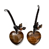 Heart Natural Tiger Eye Pendant Decorations G-K353-07B-1