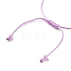 2Pcs Flat Round with Heart Acrylic Braided Bead Bracelets Set with Glass Seed BJEW-JB08034-04-7