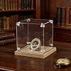 Square Transparent Acrylic Display Cases with Zinc Alloy Display Easels for Commemorative Coins ODIS-PH0009-35-4