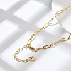 Ion Plating(IP) 304 Stainless Steel Paperclip Chain Necklace NJEW-D045-14G-1