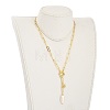 Natural Baroque Pearl Keshi Pearl Lariat Necklaces NJEW-JN03042-14