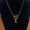 304 Stainless Steel Heart with Initial Pendant Necklaces for Women FS-WG4DC9E-12-1